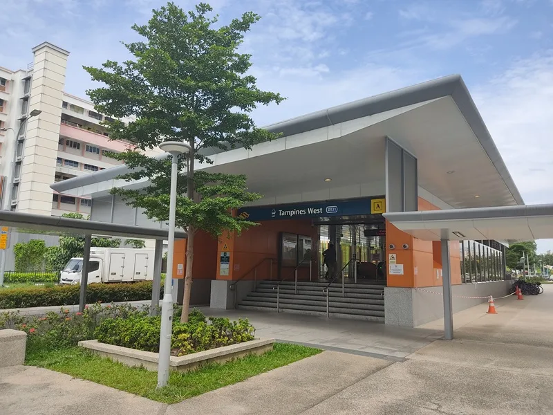 tampines west mrt station exterior, next to pinery residences